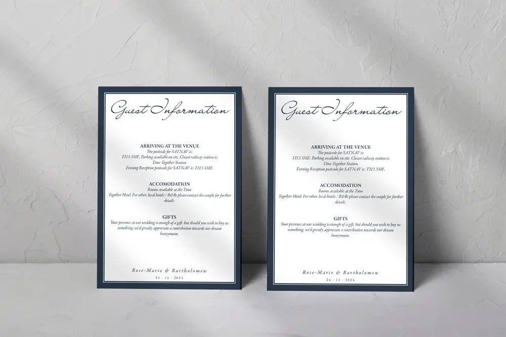 Guest Information & QR code Card Elegant