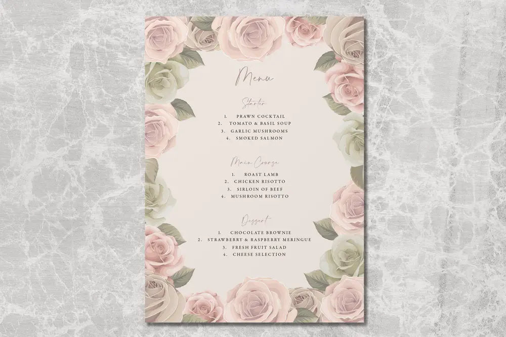 RSVP Card with Menu Choices Exquisite