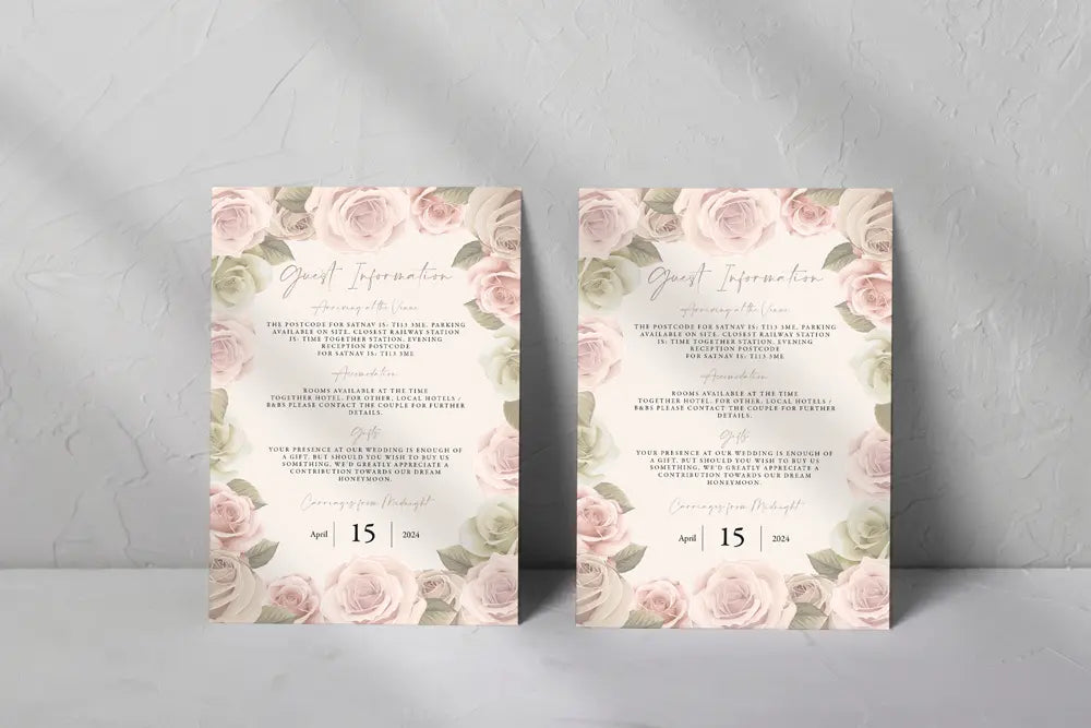 Guest Information & QR code Card Exquisite