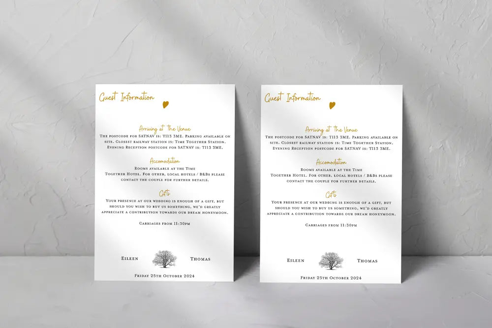 Guest Information & QR code Card Fallen For You