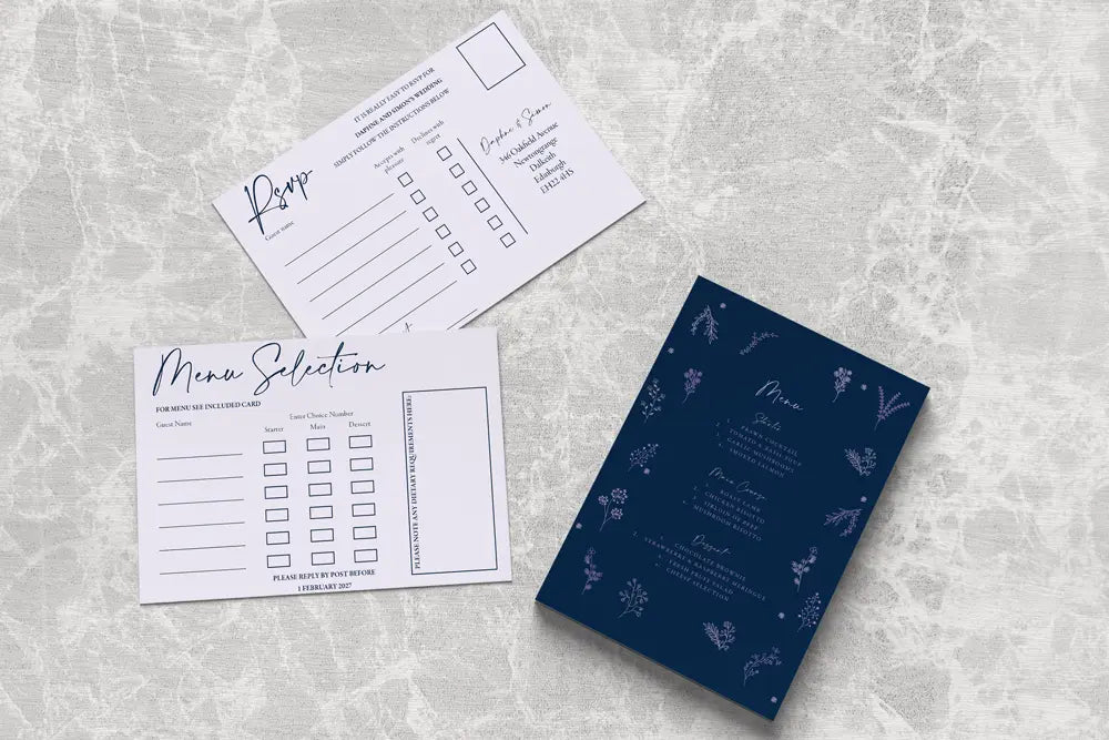 RSVP Card with Menu Choices Mayfair