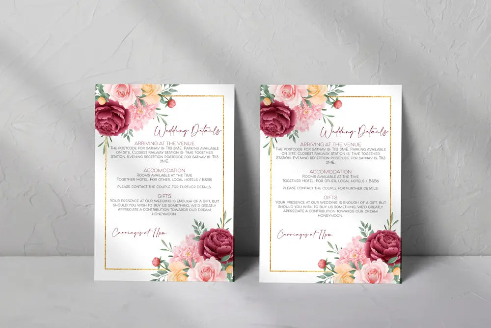 Guest Information & QR code Card Floral