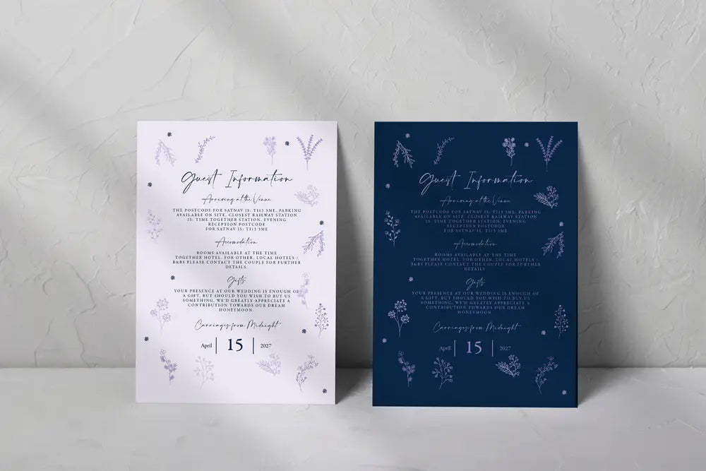 Guest Information & QR code Card Mayfair