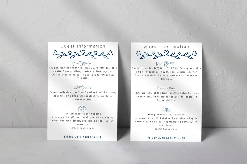 Guest Information & QR code Card Impression