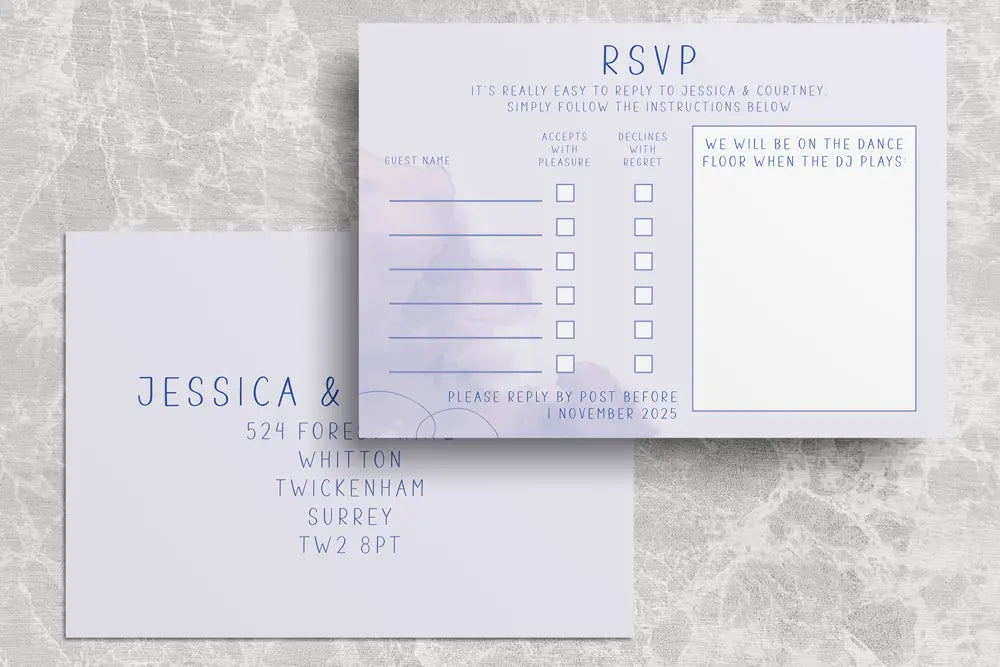 RSVP Card Lavender