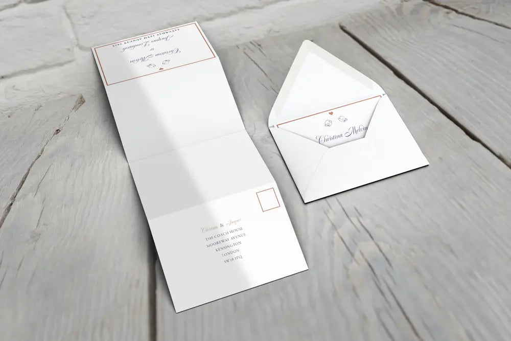Accordion Wedding Invitation Lovebirds