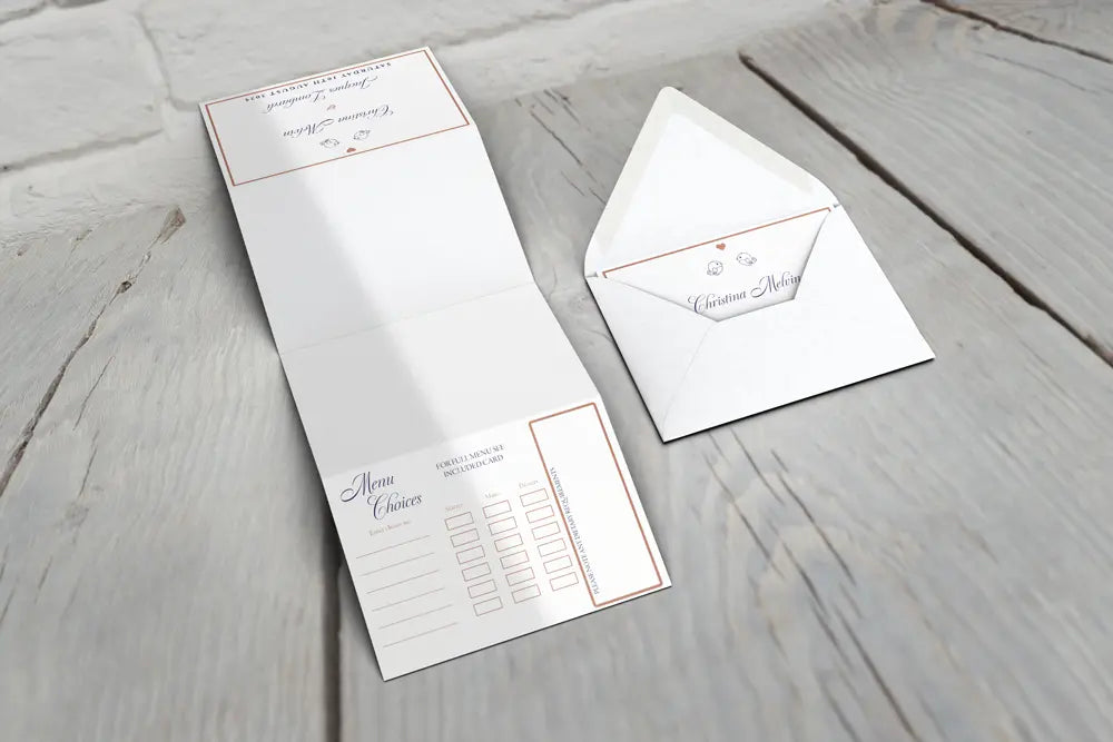Accordion Wedding Invitation Deluxe Lovebirds