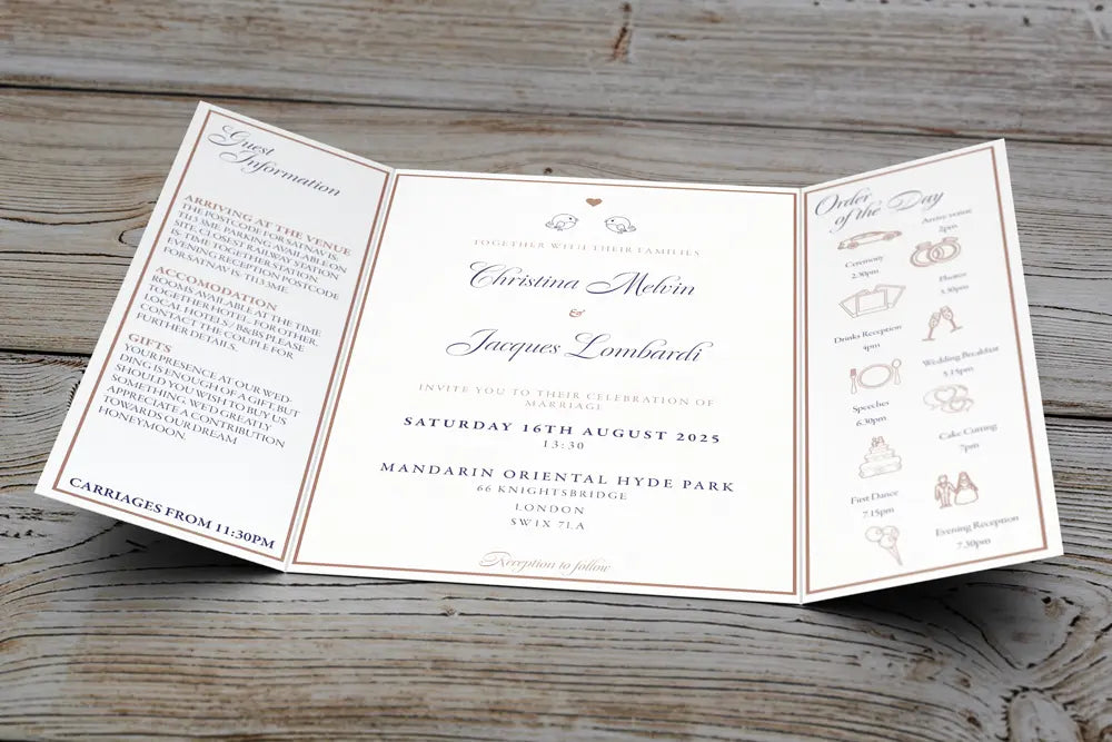 Gatefold Wedding Invitation Lovebirds