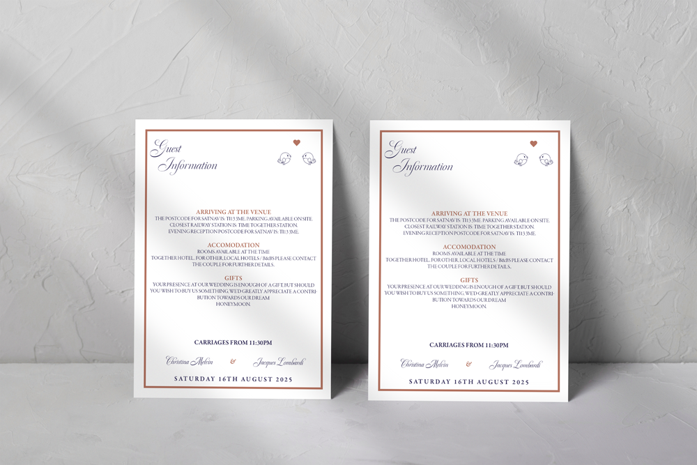 Guest Information Card