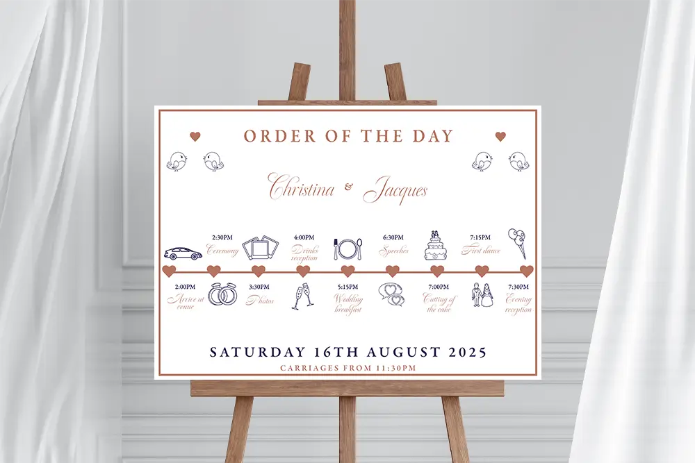 Order of the Day Sign Lovebirds