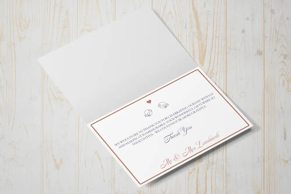 Thank You Card Lovebirds