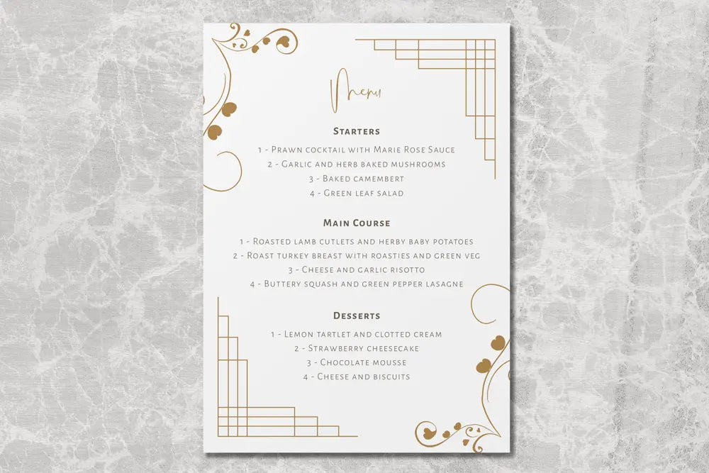 RSVP Card with Menu Choices Lovestract