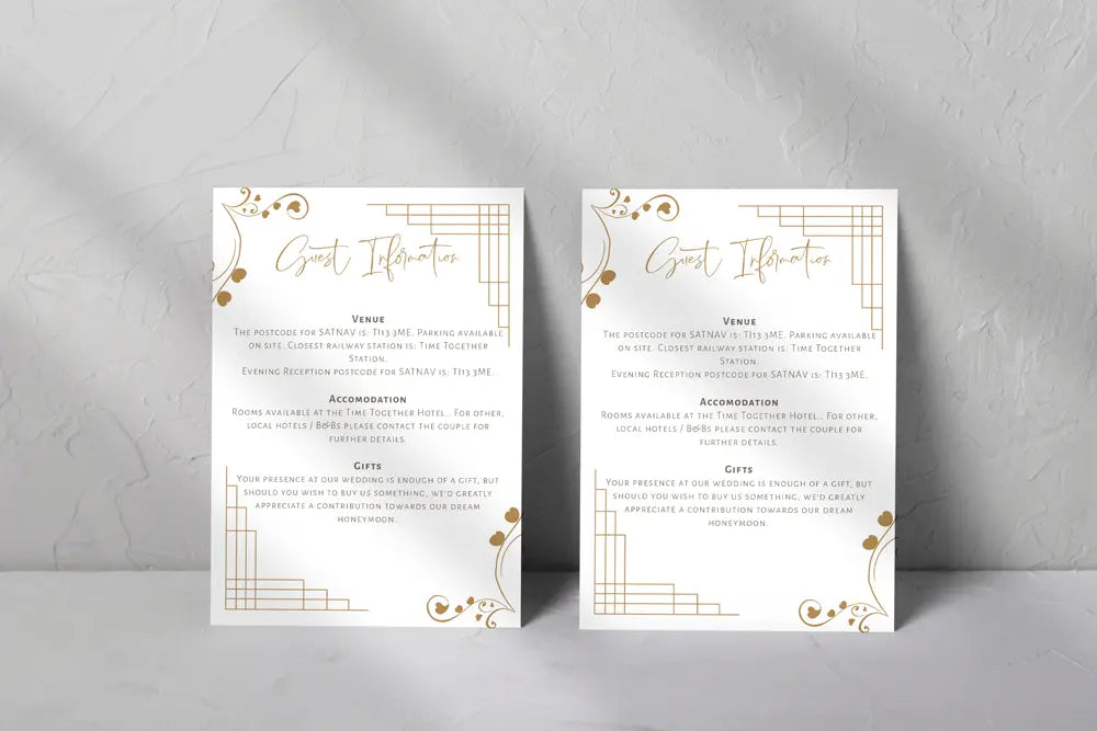 Guest Information & QR code Card Lovestract