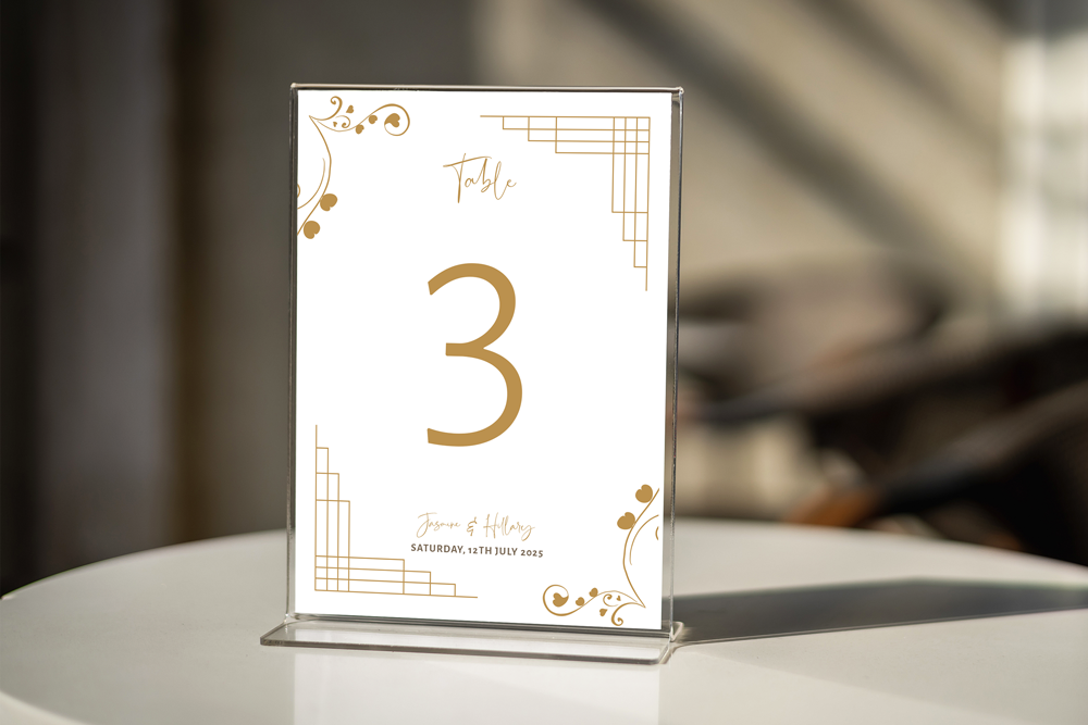 Table Number Sign