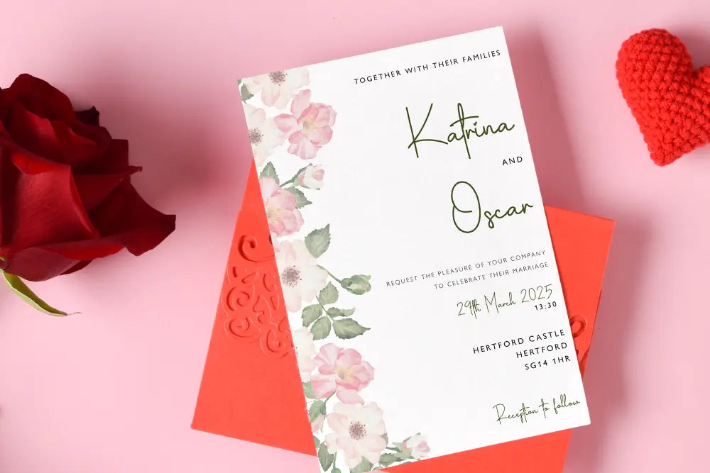 Wedding Invitation Card Olive Petal