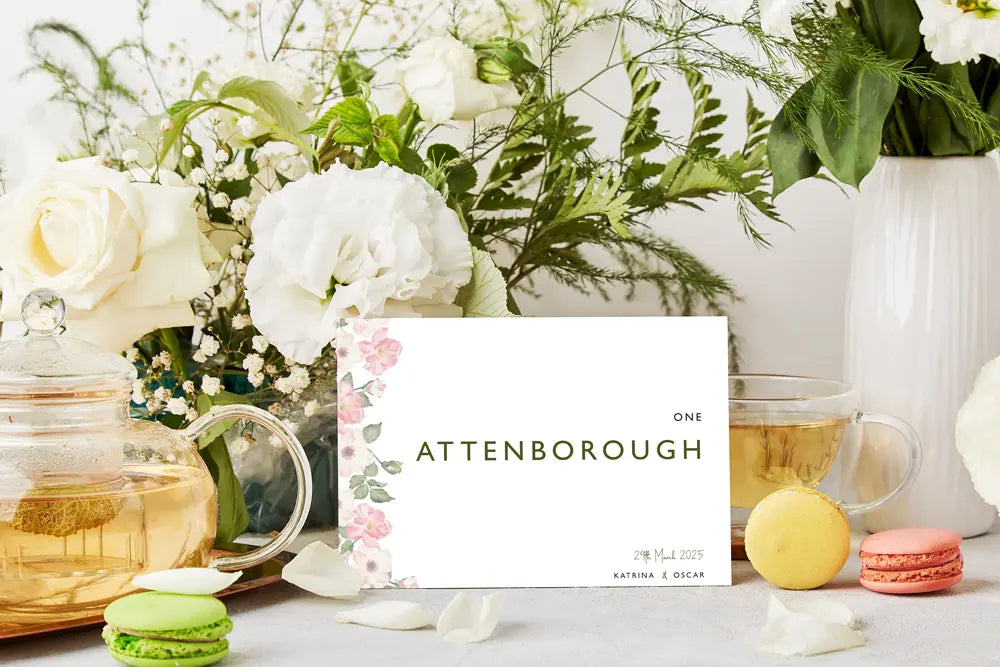 Table Name & Number Sign Olive Petal