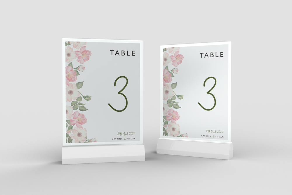 Table Number Sign