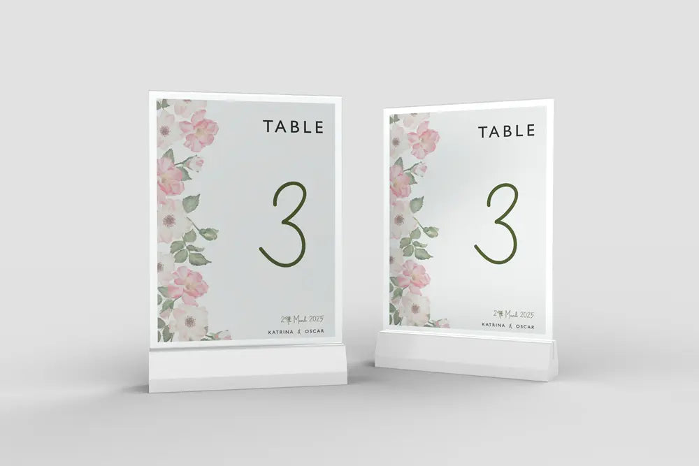 Table Number Sign Olive Petal