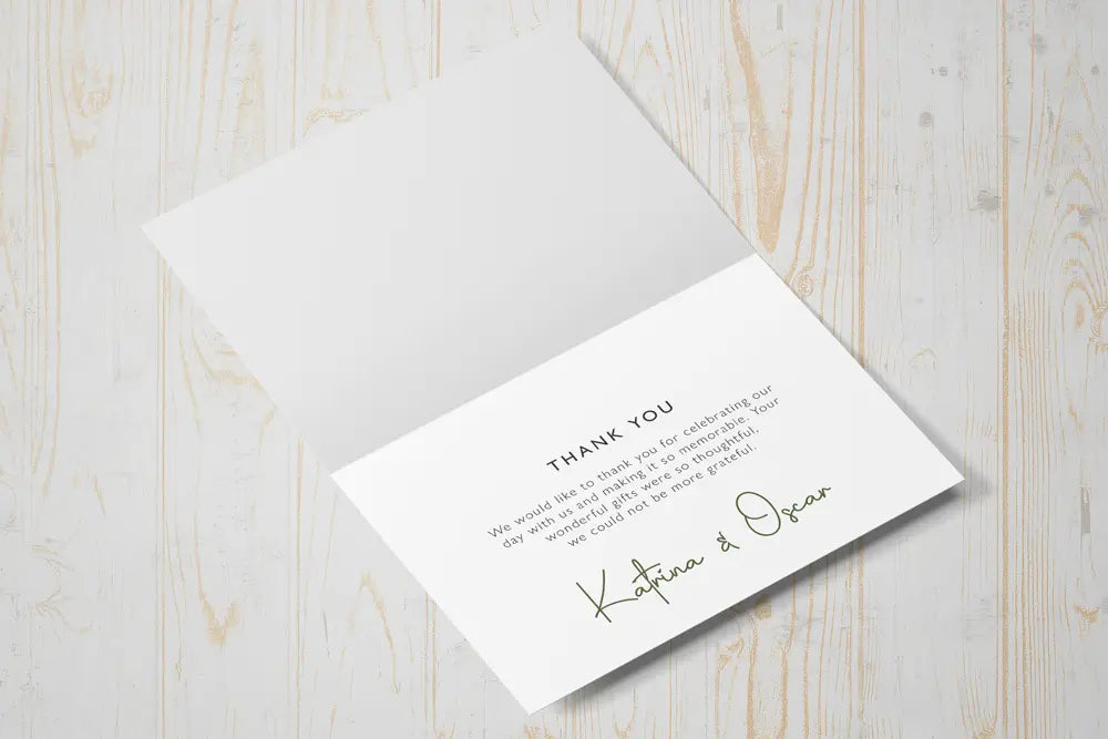 Thank You Card Olive Petal