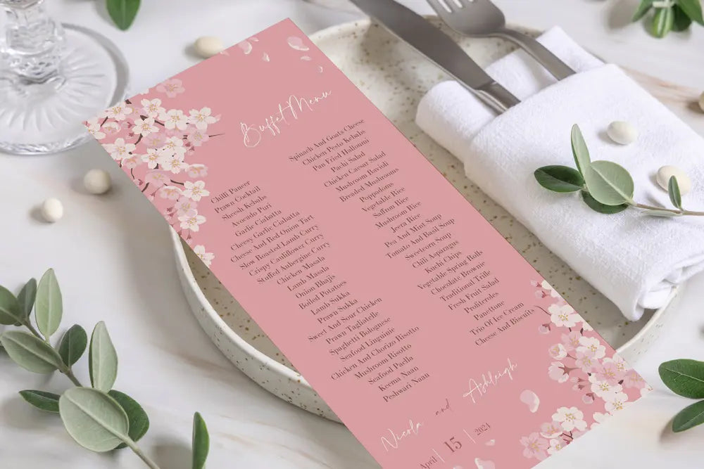 Buffet Menu Pink Blossom