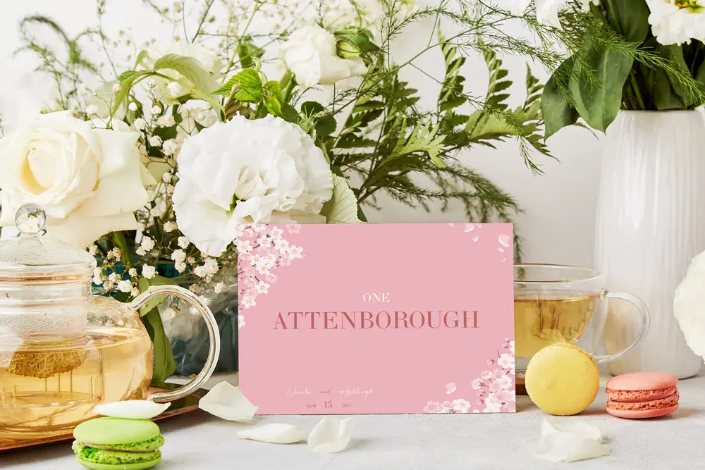 Table Name & Number Sign Pink Blossom