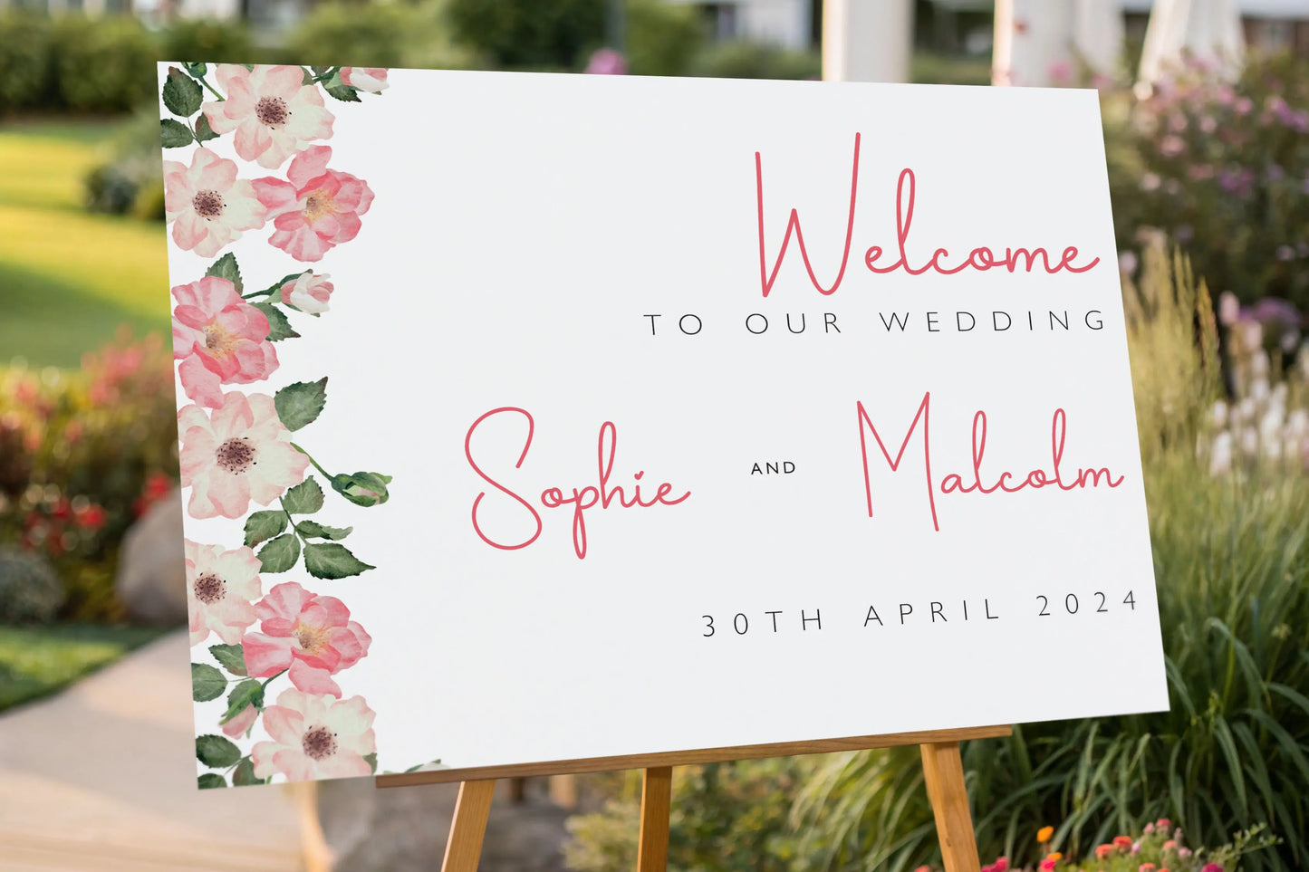 Welcome Sign Pink Petal