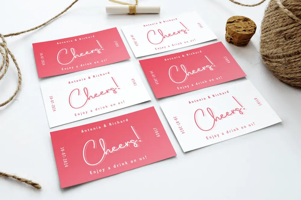 Drink Tokens Pink Petal