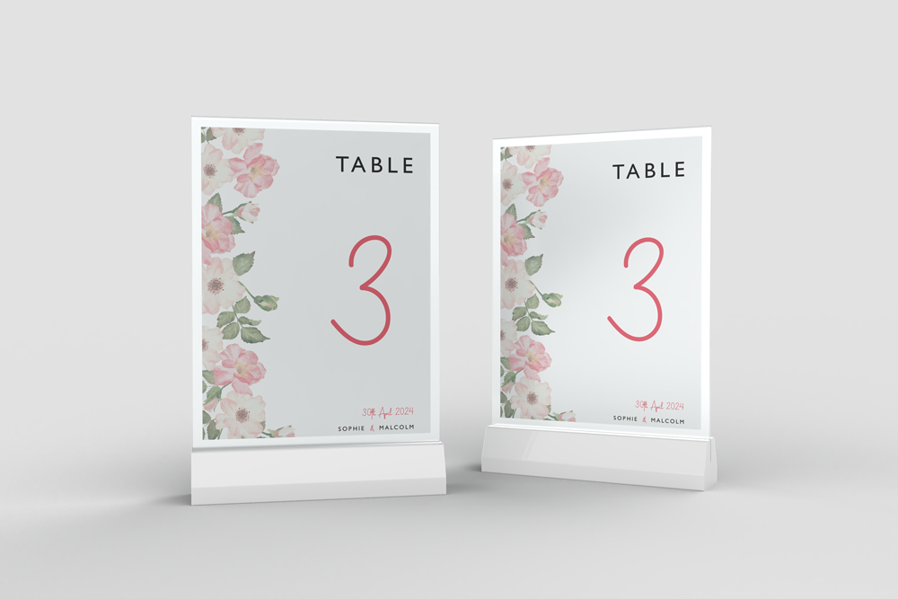 Table Number Sign