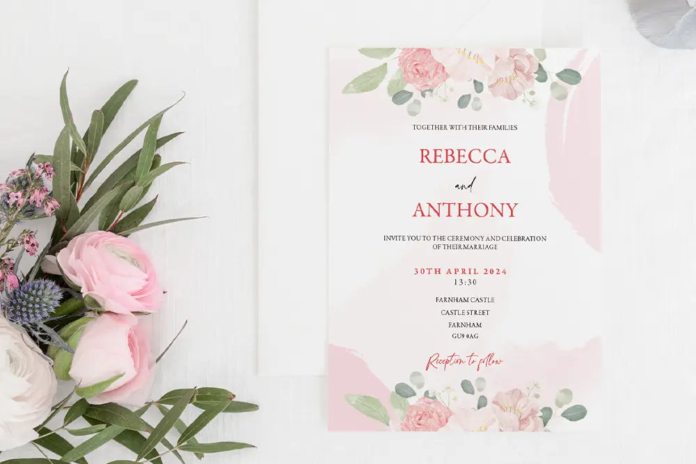 Wedding Invitation Card Rose