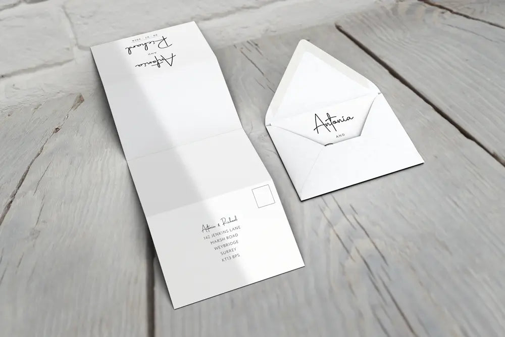 Accordion Wedding Invitation Signature