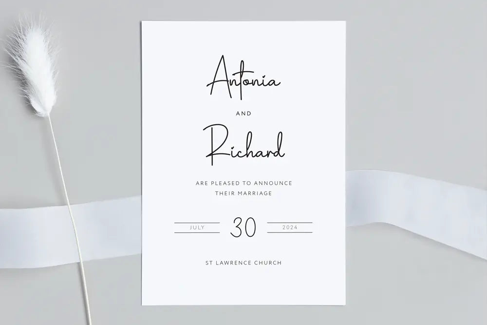 Wedding Announcement Card Signature