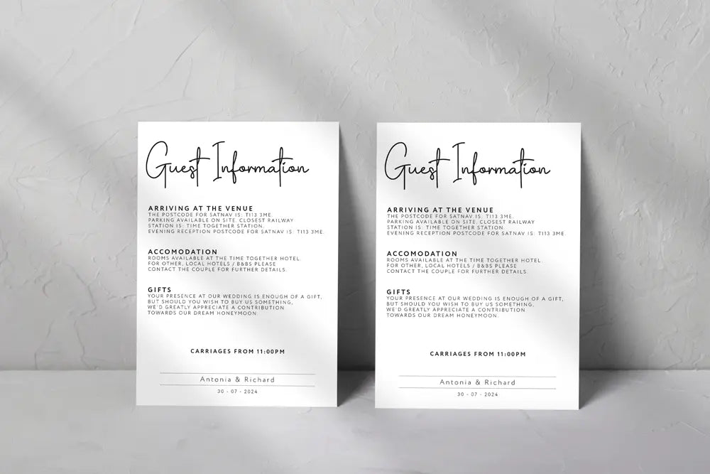 Guest Information & QR code Card Signature