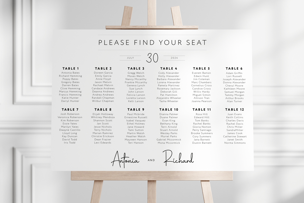 Seating Plan Sign