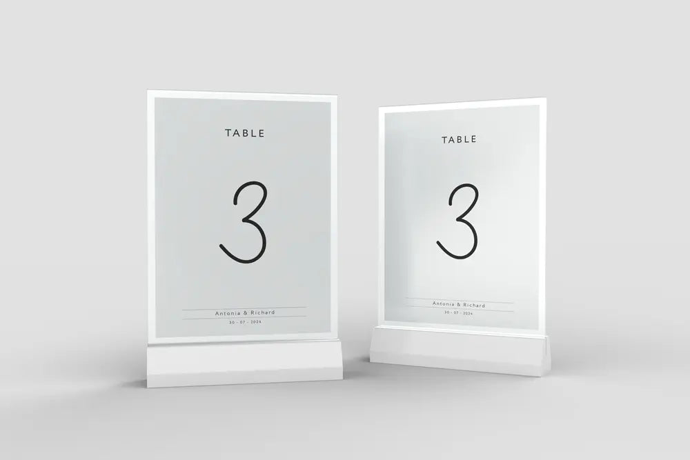 Table Number Sign Signature
