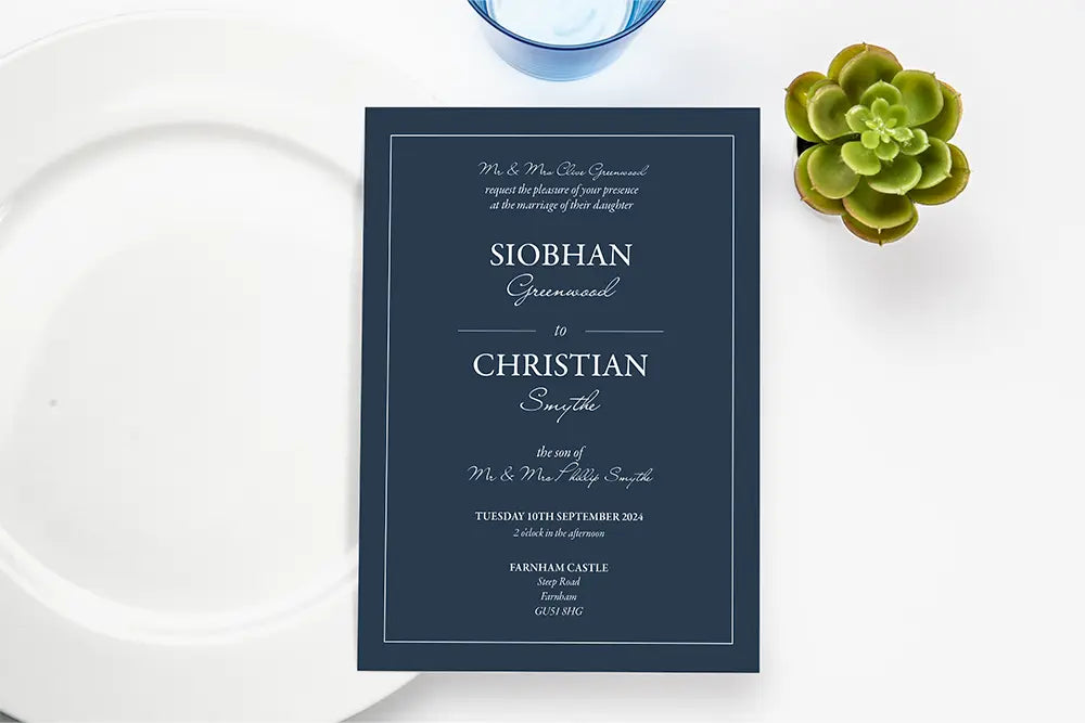 Wedding Invitation Card Something Blue
