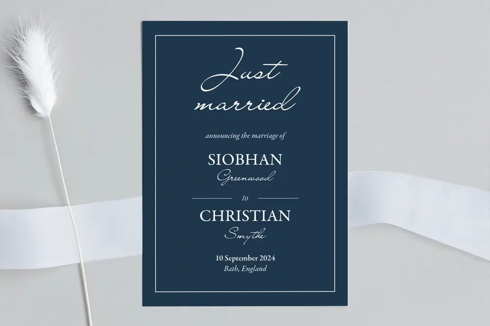 Wedding Announcement Card Something Blue