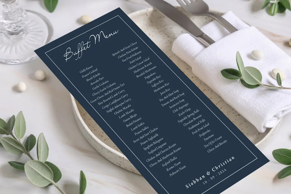 Buffet Menu Something Blue