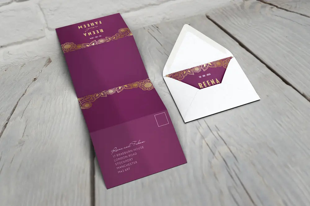 Accordion Wedding Invitation Sundar