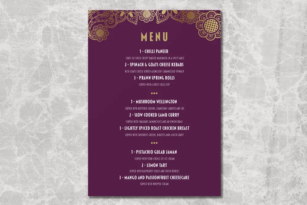 RSVP Card with Menu Choices Sundar