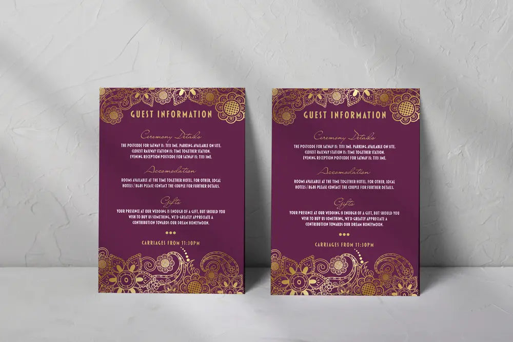 Guest Information & QR code Card Sundar