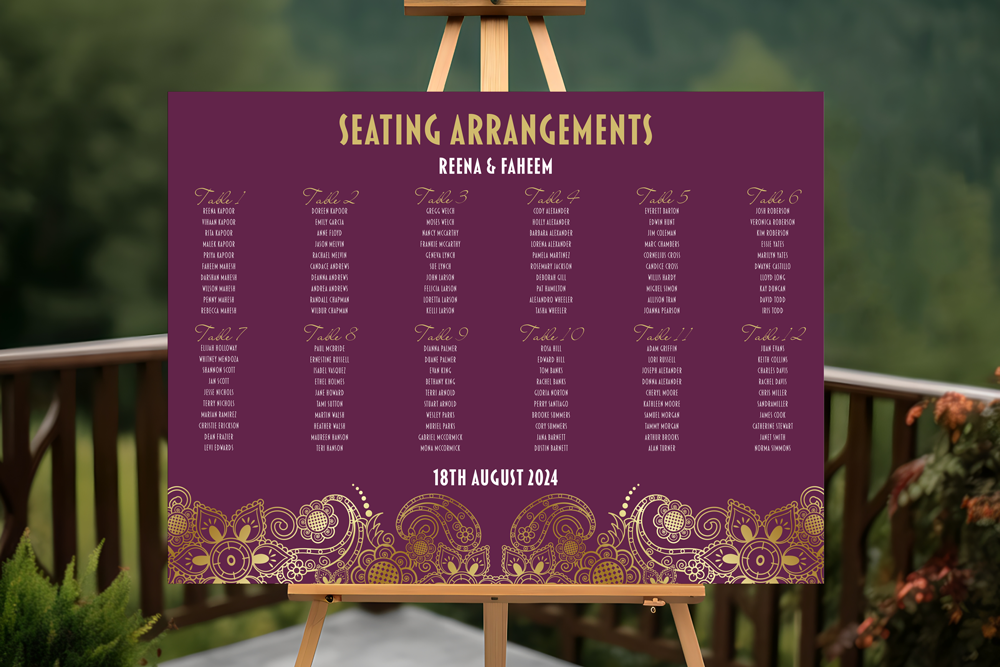 Seating Plan Sign