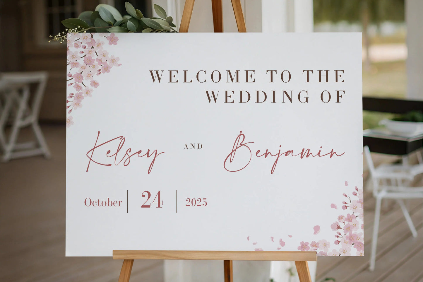 Welcome Sign White Blossom