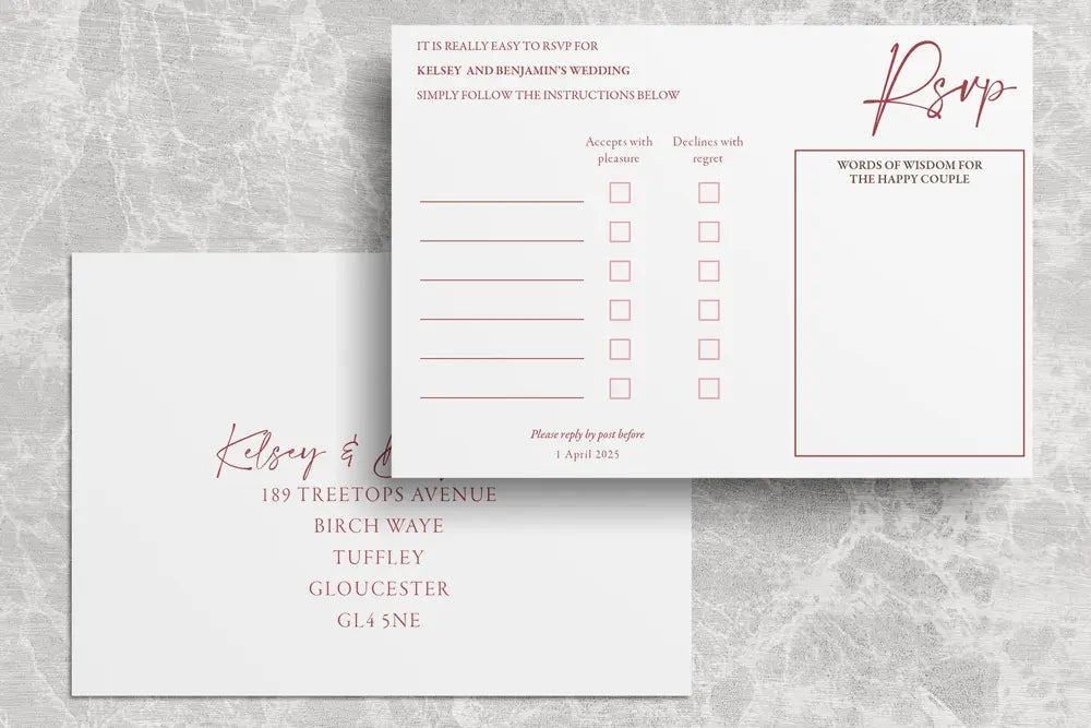 RSVP Card White Blossom
