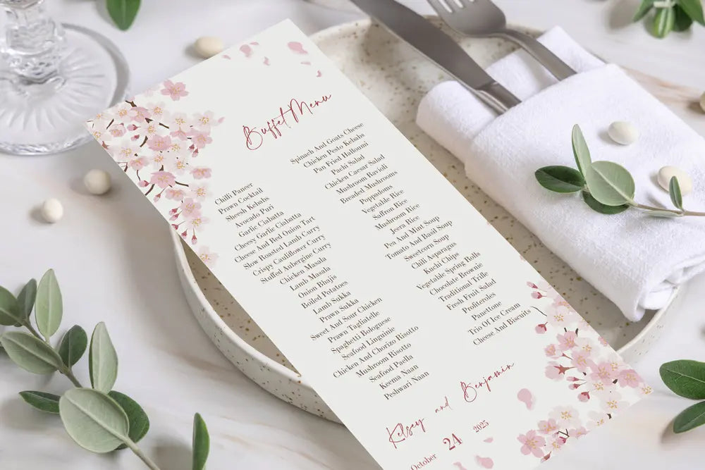 Buffet Menu White Blossom