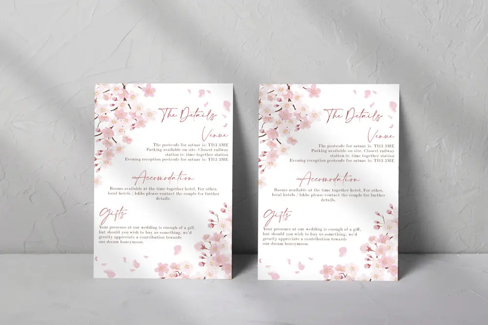 Guest Information & QR code Card White Blossom