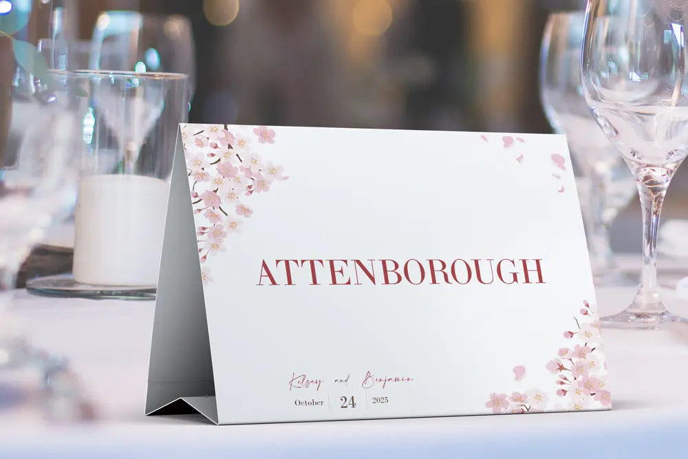 Table Name Sign White Blossom
