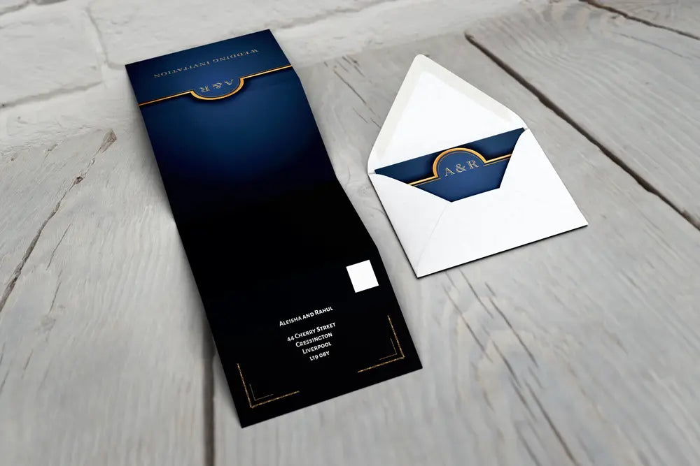 Accordion Wedding Invitation Chalka