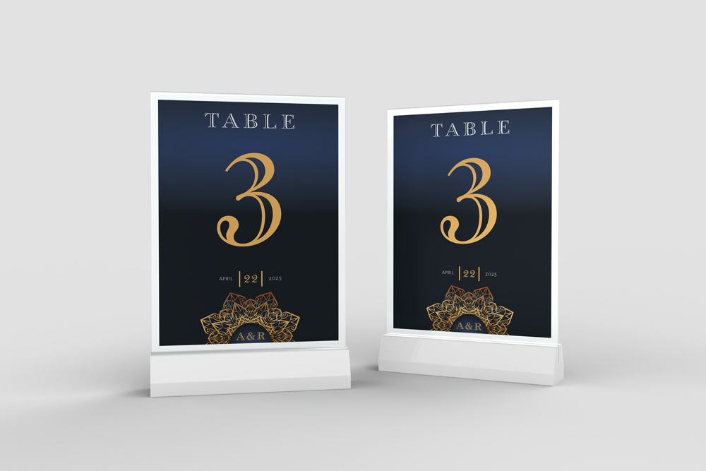 Table Number Sign