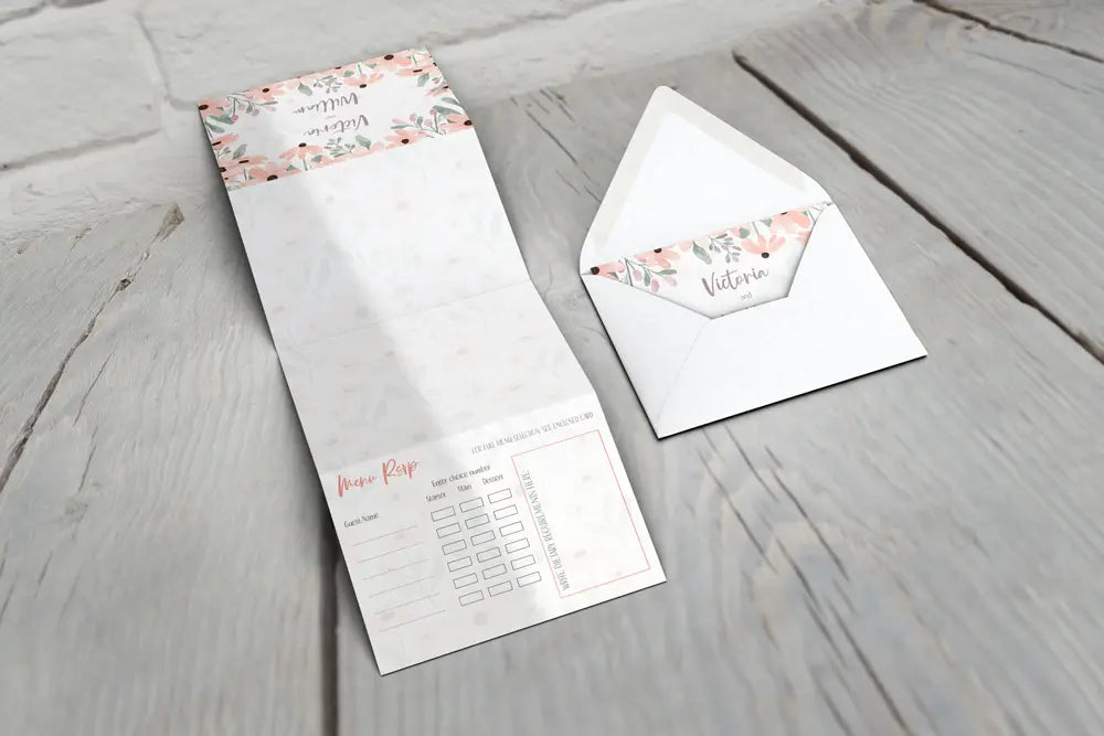 Accordion Wedding Invitation Deluxe Wild Flower