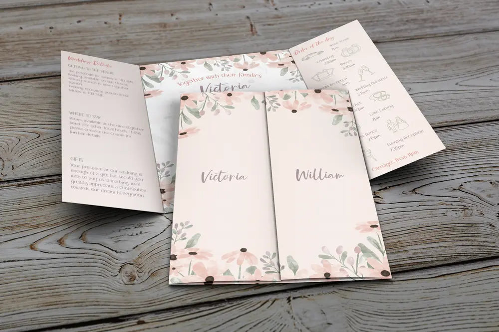 Gatefold Wedding Invitation Wild Flower